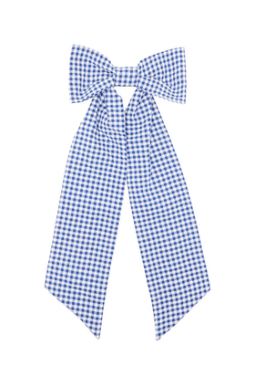  Fortuna Cotton-Blend Gingham Hair Bow from Shrimps
