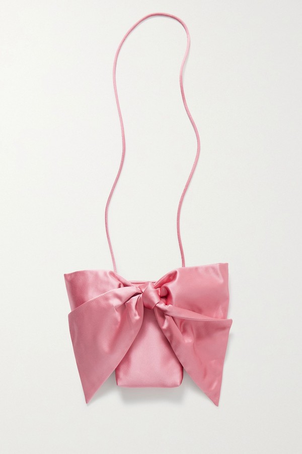 Violet Bow-Embellished Satin Shoulder Bag from Loeffler Randall