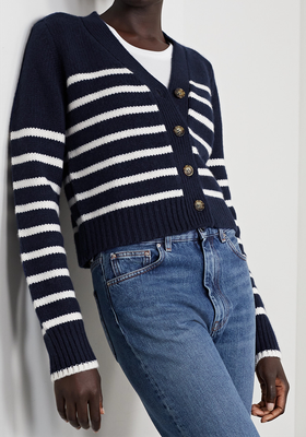 Mini Marin Striped Wool & Cashmere-Blend Jacquard Cardigan from La Ligne
