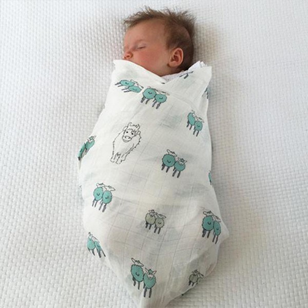 Twin Lambs Bamboo Swaddle from Isla and Wilbur