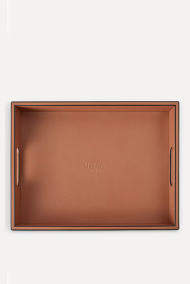 Logo-Embossed Leather And Wood Tray  from Mulbery