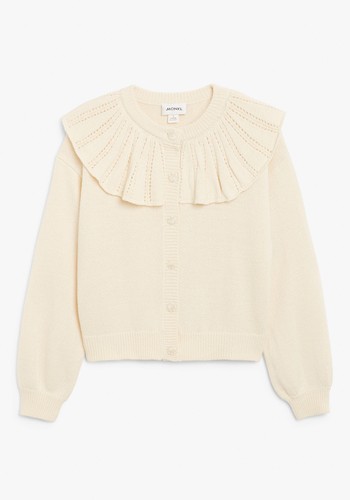 Frill Collar Knit Cardigan from Monki