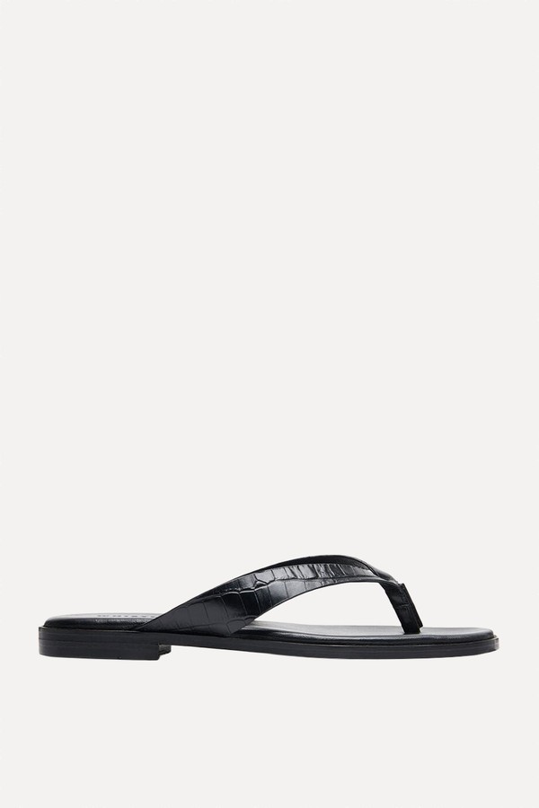Croc Embossed Flip Flops