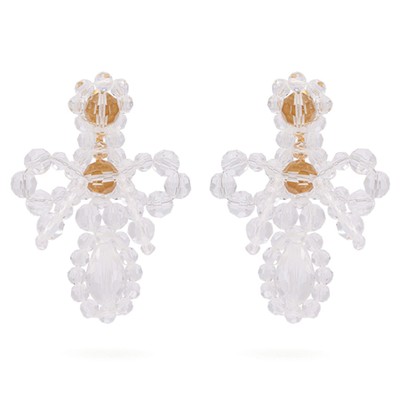 Cross Crystal Drop Earrings