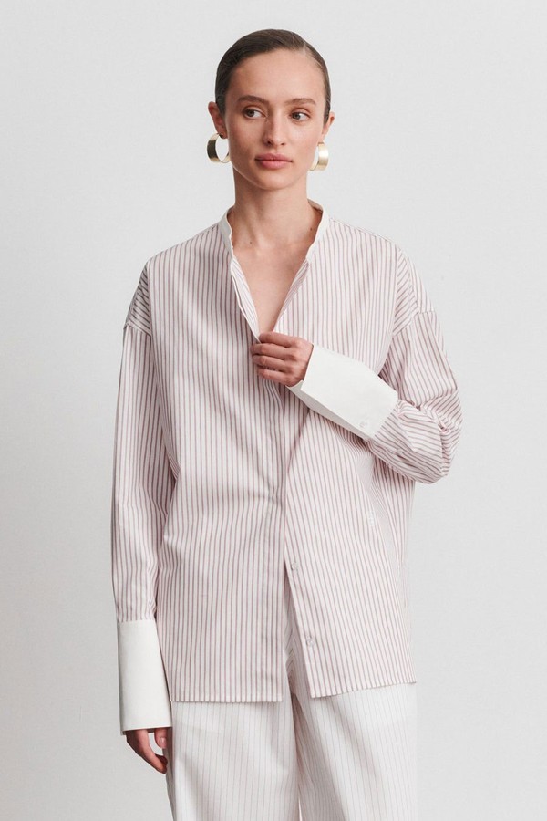 Bianca Striped Cotton Poplin Shirt  from Sessei