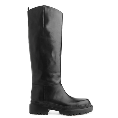 High Shaft Chunky Leather Boots from Arket 