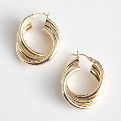 Trio Twisted Hoop Earrings from & Other Stories