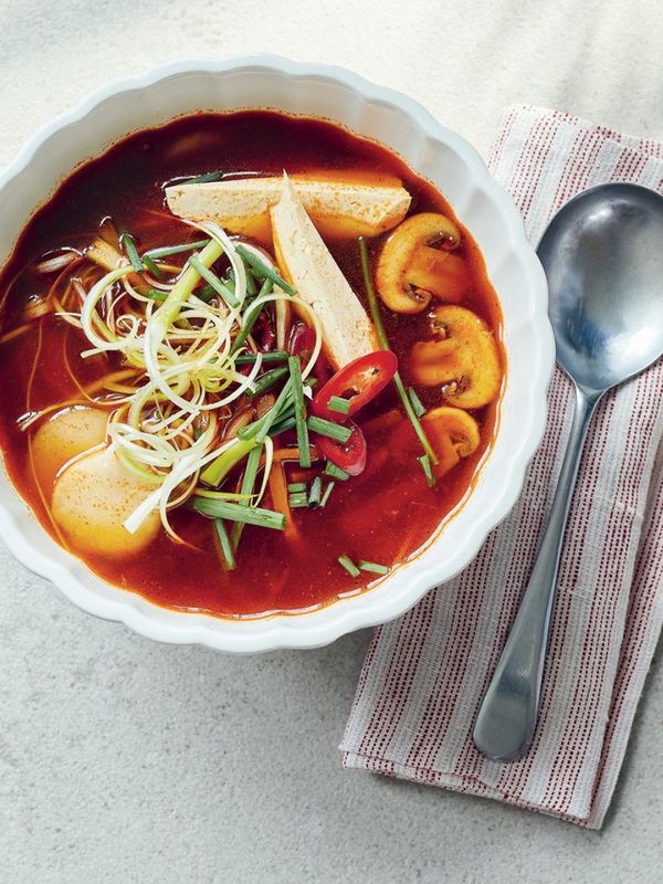 Chinese-Style Hot & Sour Broth With Tofu