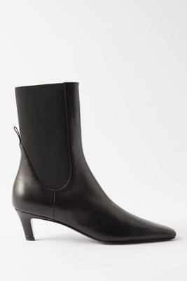 The Mid Heel 60 Leather Ankle Boots from Totême