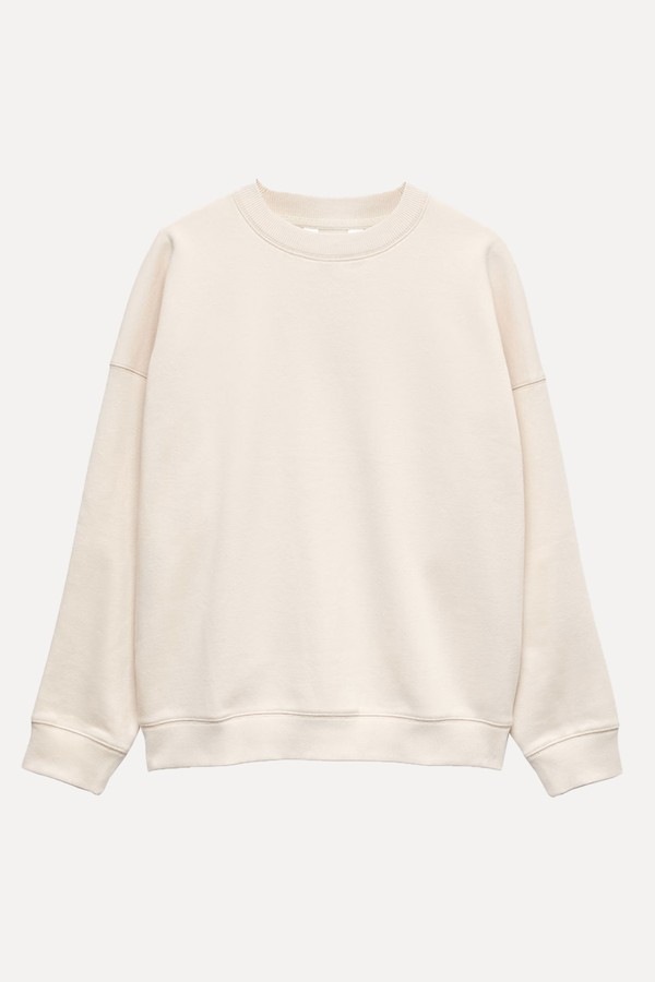 Cotton Rich Brushback Sweatshirt from Marks & Spencer