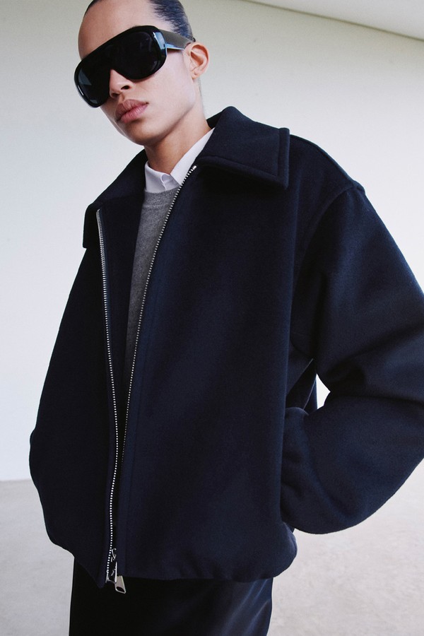 Wool Jacket With Shirt Collar