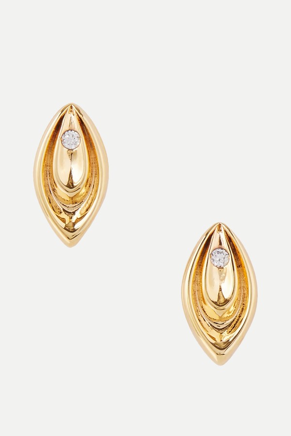 Nip It In The Bud Gold-Plated Crystal Earrings from Anissa Kermiche