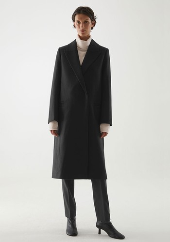 Wool-Mis Oversized Lapel Long Coat  from Cos