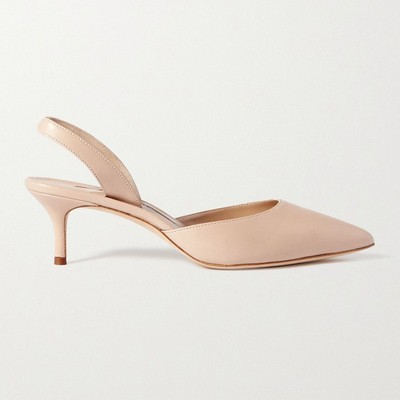 Carolyne 50 Leather Slingback Pumps from Manolo Blahnik