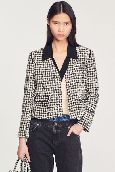 Houndstooth Tweed Jacket from Sandro