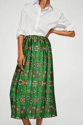 Printed Pleated Skirt