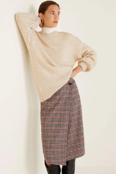 Check Wrap Skirt from Mango