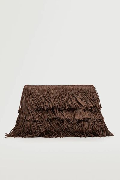 Fringed Raffia Bag from Mango