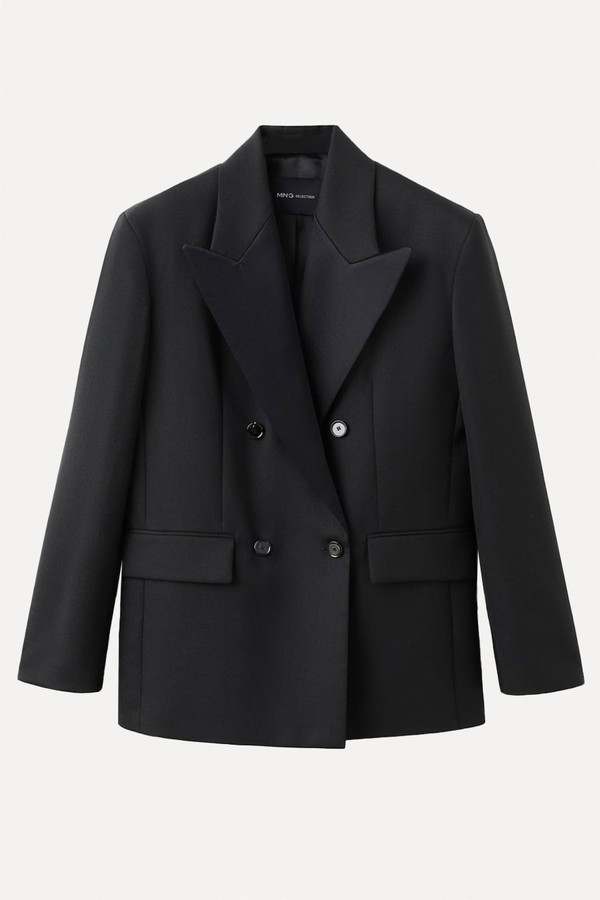 Wool-Blend Suit Jacket With Lapels  from MAngo