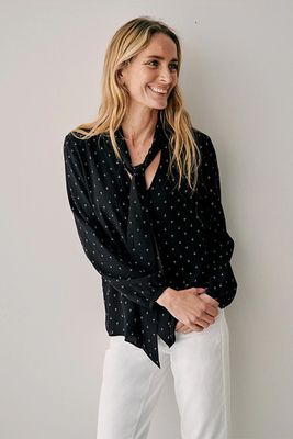 Silk Print Tie Blouse from The White Company