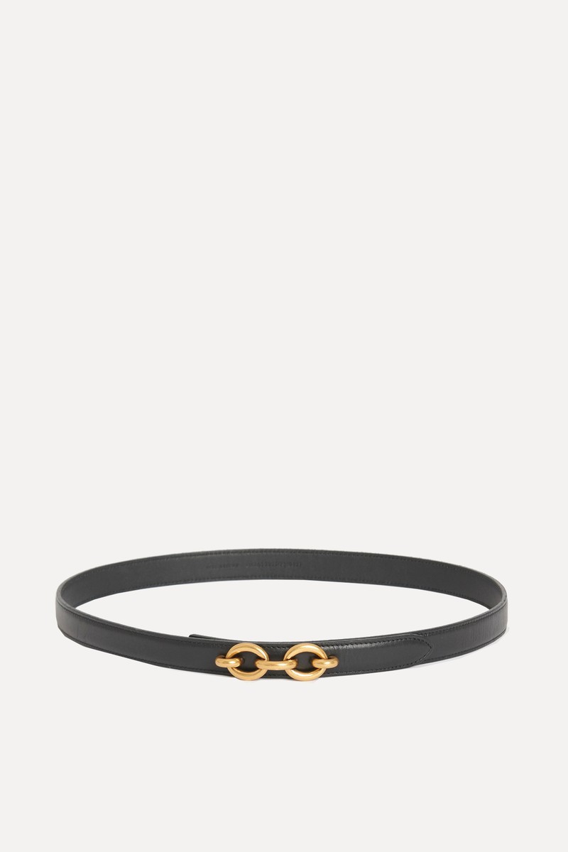 Black Leather Maillon Chainlink Belt from Saint Laurent