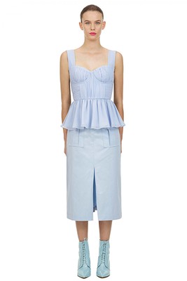 Blue Sleeveless Chiffon Top