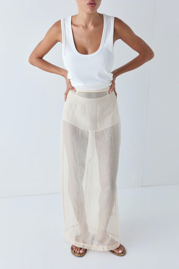 Devyn Sheer Midi Skirt from VRG GRL