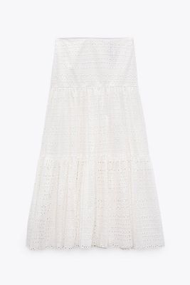Embroidered Long Skirt from Zara