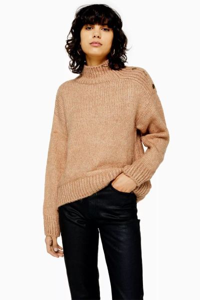 Knitted Button Shoulder Jumper