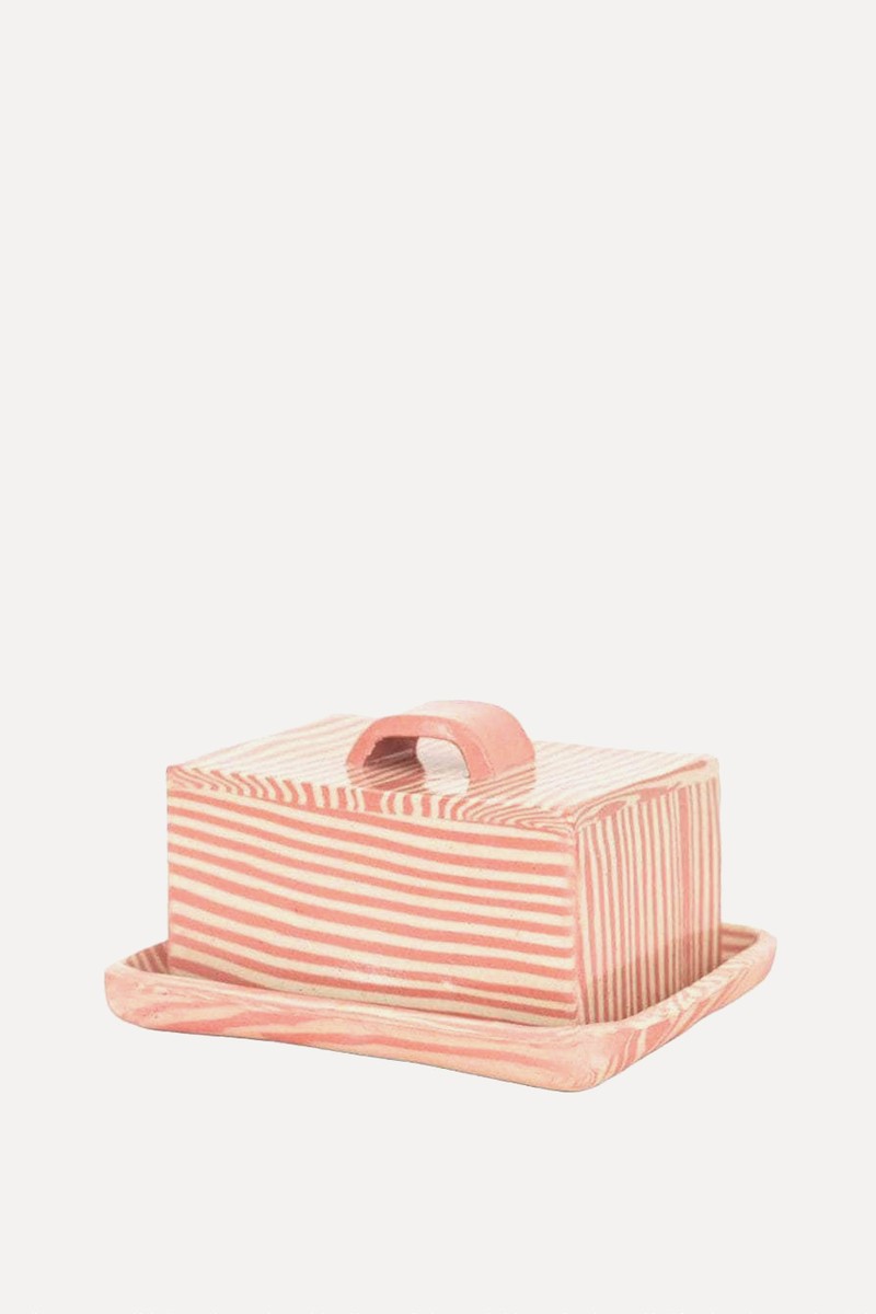 Striped Butter Dish from PLOP pottery
