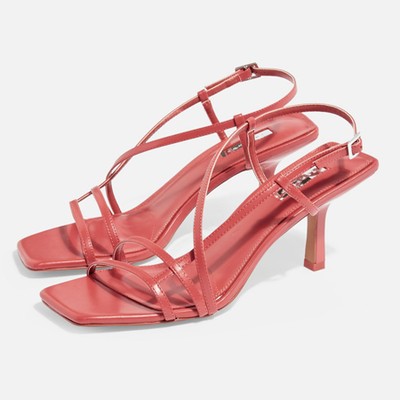 Strippy Coral Heeled Sandals from Topshop