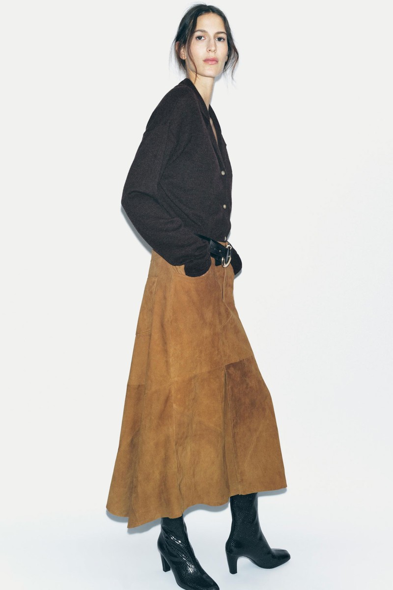 100% Suede Leather Skirt