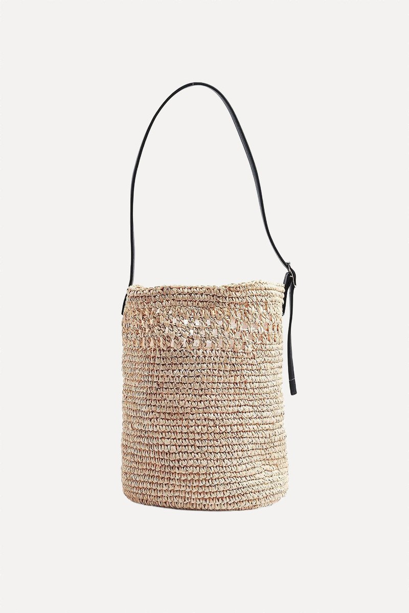 Natural Raffia Bucket Bag