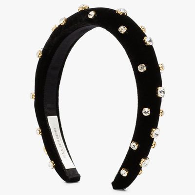 Black Crystal Stud Headband from Jennifer Behr