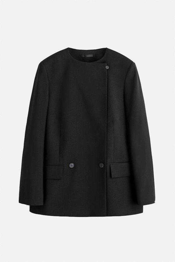 Structured Collarless Wool Blazer from COS