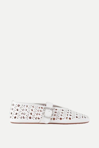 Perforated Leather Ballet Flats from ALAÏA