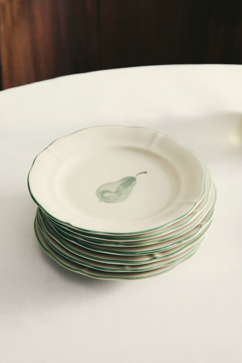 Hand-Painted Stoneware Starter Plate