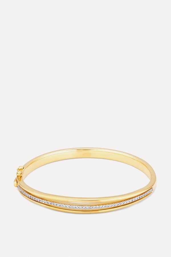 Classic Cubic Zirconia Gold Bangle