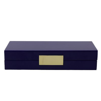 Navy Lacquer Box With Gold