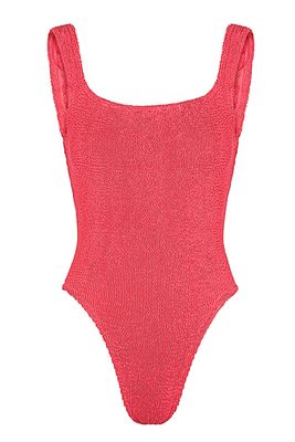 Classic Coral Seersucker Swimsuit from Hunza G