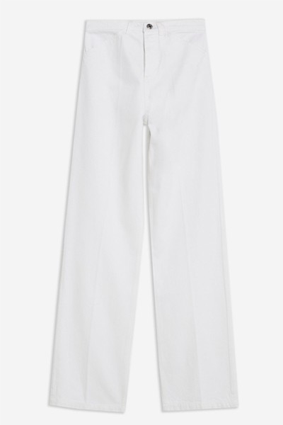 White Parallel Wide-Leg Jeans