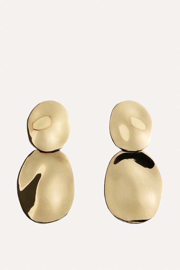Embossed Pendant Earrings from Mango