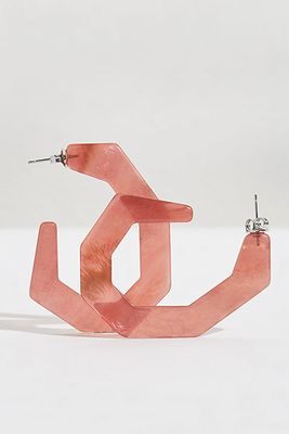 Pink Resin Geometric Hoop