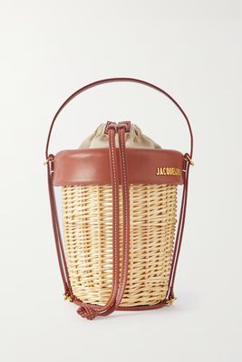 Le Panier Leather-Trimed Raffia Bucket Bag from Jacquemus