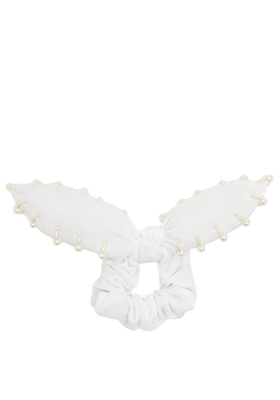 Bambou Faux-Pearl Embellished Velvet Scrunchie from House Of Lafayette 