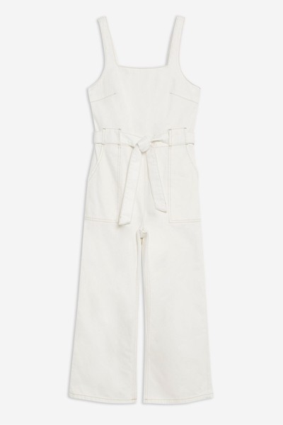 Ecru Denim Jumpsuit