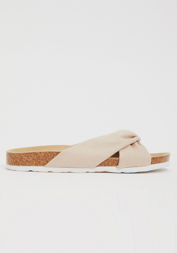 Nude Pink Soft Knot Footbed Slider