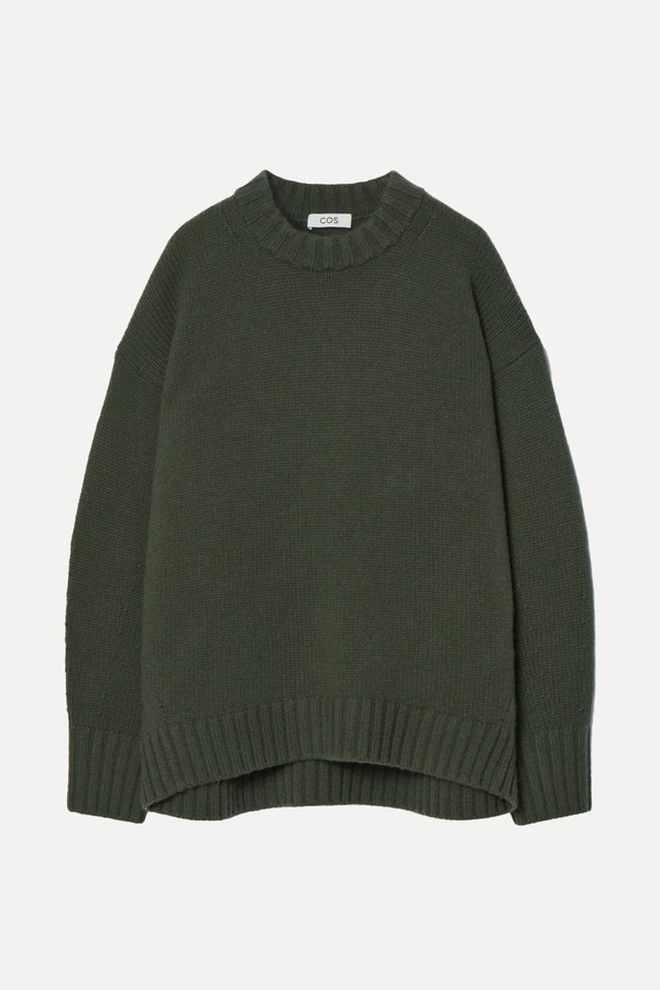 Chunky Pure Cashmere Crew-Neck Jumper from COS