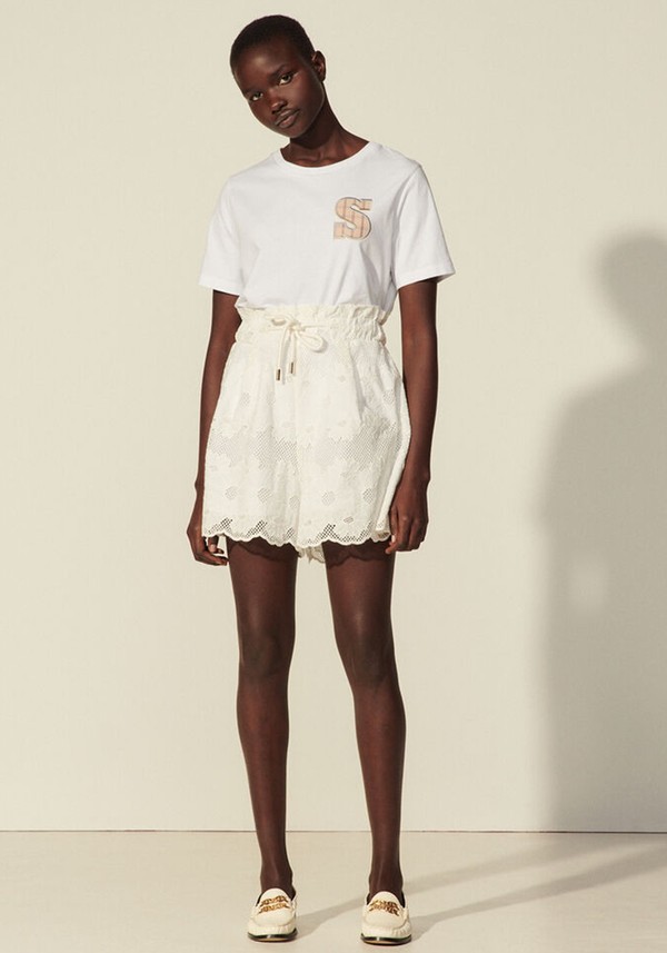 Lace Shorts With Embroidery, £139.30 (were £199) | Sandro