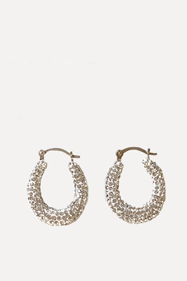 Crystal Creole Hoop Earrings  from Jewellery Stockroom